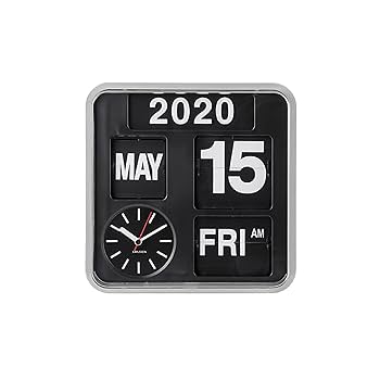 Amazon.co.jp: Karlsson Square Flip Clock Wall Clock Calendar